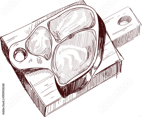 Meat on Wooden Board