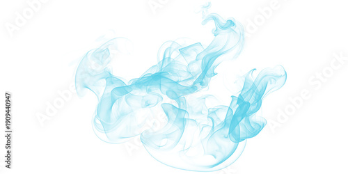 Bilde på lerret A mesmerizing cloud of blue smoke swirling against a dark background