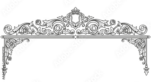 Ornate Black and White Decorative Frame.