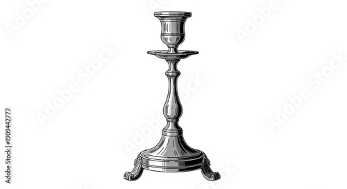 Ornate Metal Candelabra with Decorative Base.