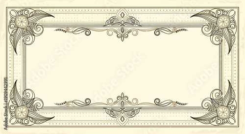 Ornate Vintage Frame with Floral Decorations.