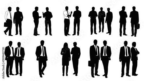 business people silhouettes, teamwork, corporate, meeting, collaboration