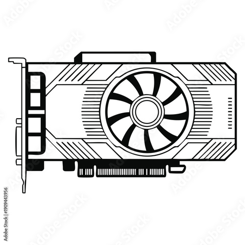 Simple vector illustration of motherboard gpu icon representing computer card and digital memory ideal for technology hardware computing and electronic system design themes