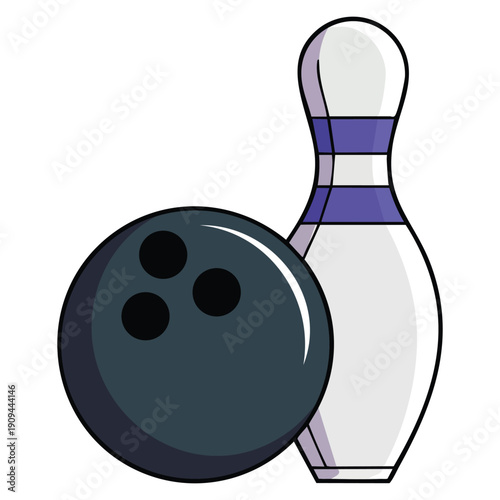 Skittles with ball showcasing concept of bowling game representing sports recreation competition leisure activity and indoor entertainment concept suitable for game and sport visuals