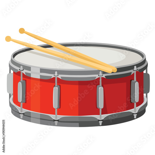 Snare drum vector isolated illustration ideal for music instrument marching band percussion rhythm education and musical performance themed graphics