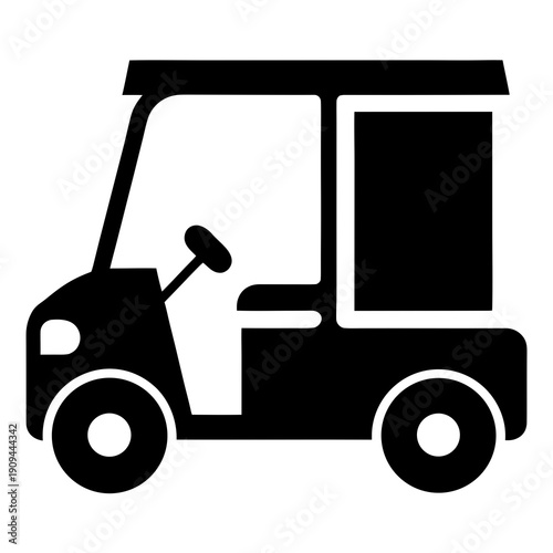 Golf Cart Silhouette: A sleek, minimalist silhouette of a golf cart, embodying the essence of leisure, ease, and movement.