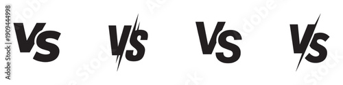 Versus icons set. VS letters set. Battle icons. Set of versus logo letters. VS or versus symbol design template for sports, fight, competition, battle, match, game.