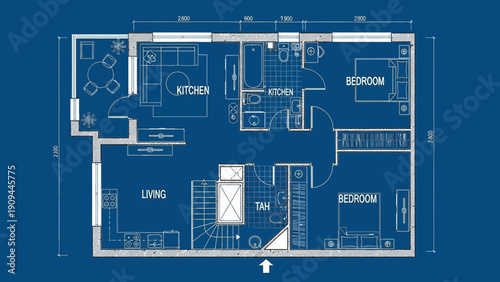blueprint apartment plan, architectural design, house layout, building structure