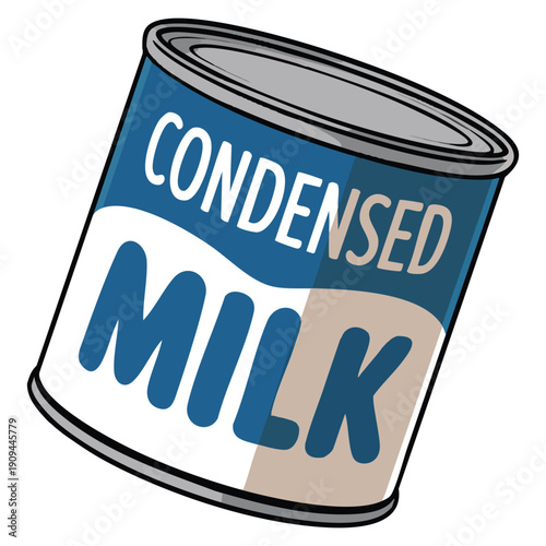 Sweetened condensed milk vector isolated illustration ideal for dessert ingredient food packaging baking recipes dairy product branding and culinary themed design projects