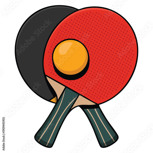 Table tennis paddle icon shown as flat vector illustration perfect for web design sports activities recreation and competitive game visuals