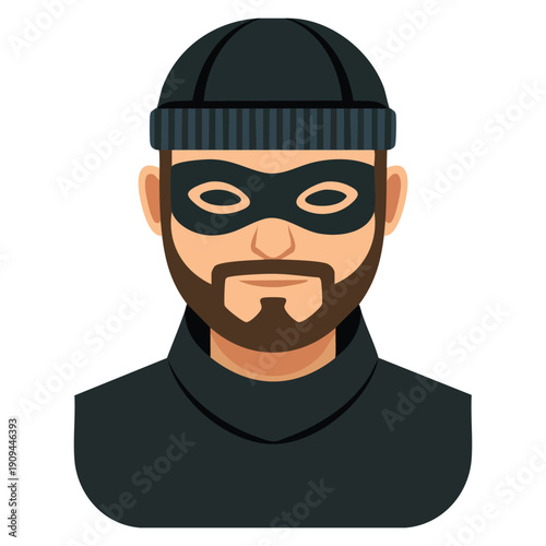 Thief robber icon flat illustration vector icon for web isolated on white background suitable for crime security alert danger and warning themed interface design