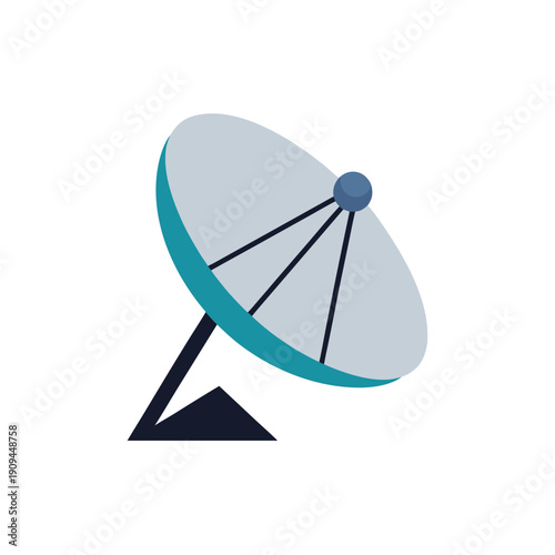 Illustration of a satellite dish antenna on transparent background