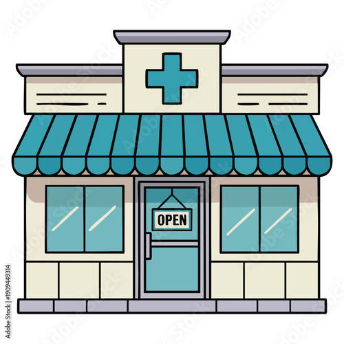 Pharmacy store office icon isometric vector for web design isolated on white background ideal for healthcare medicine retail and pharmaceutical business themes