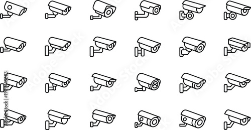  security cameras illustrates surveillance technology and modern monitoring systems high-quality professional detailed elegant




