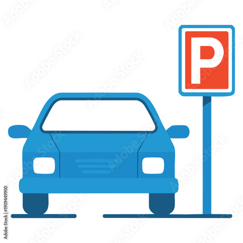 Premium download icon of car parking vector illustration representing vehicle space management transportation urban mobility and parking service concepts