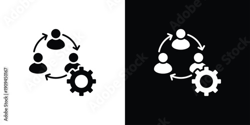 Collaboration Icon Sheet Multiple Style Collection Isolated Vector