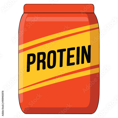 Protein package icon flat vector illustration suitable for web nutrition supplement fitness diet packaging and health related digital design applications