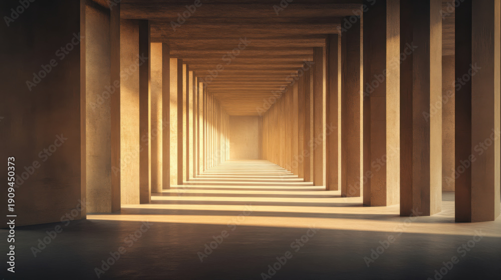 Obraz premium Unlocking the Future: A Visual Journey Through a Luminous Hallway of Strategic Realignment and Business Transformation