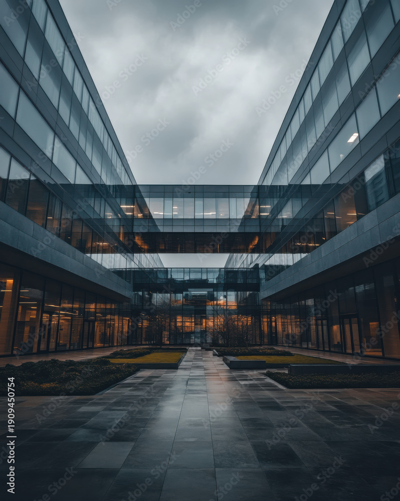 Fototapeta premium Unlocking Strategic Performance: A Vision of Cleansing Cloudy Skies Over Urban Landscapes Through AI Artistry