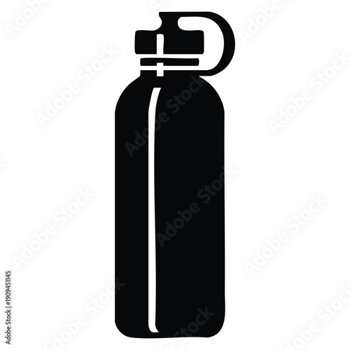 Reusable water bottle icon vector illustration suitable for sustainability hydration fitness lifestyle eco product branding and wellness graphics