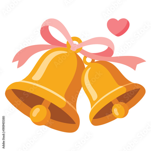 Romantic wedding bells design isolated illustration created for marriage events love ceremonies engagement visuals and elegant celebration themed artwork
