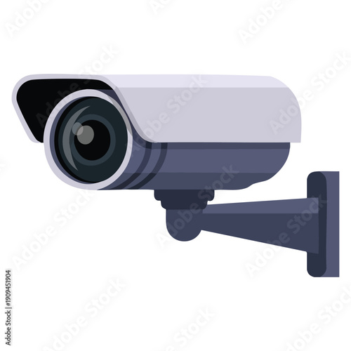 Security camera icon flat vector illustration representing secret service person call surveillance safety and isolated monitoring concept