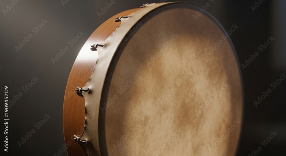 Fototapeta premium Close-up of a Tambourine with Blurred Background.