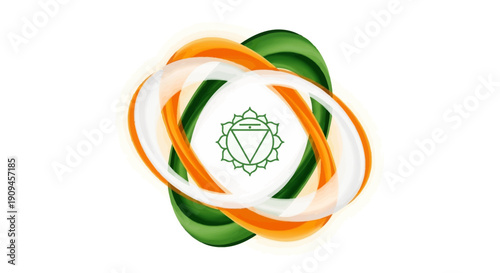 Interconnected rings symbolize harmony and balance in a serene environment