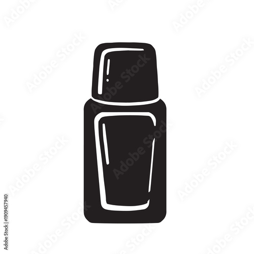 Foundation bottle silhouette black vector cosmetic packaging icon