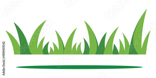 Green grass vector isolated design, fresh lawn and meadow blades illustration, natural spring and summer landscape element, friendly nature graphic, clean realistic style on white background.