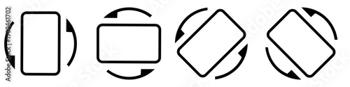 Rotate smartphone icon vector set. Mobile screen rotation illustration sign collection. Horisontal or vertical rotation web icons.