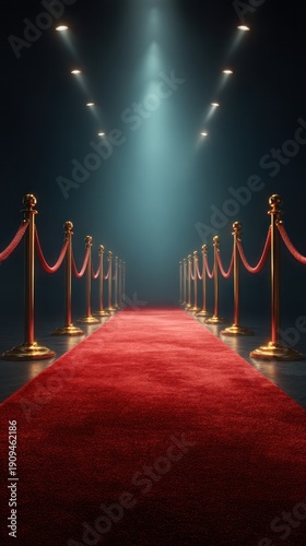 Wallpaper Mural Red carpet with rope barriers and spotlights Torontodigital.ca