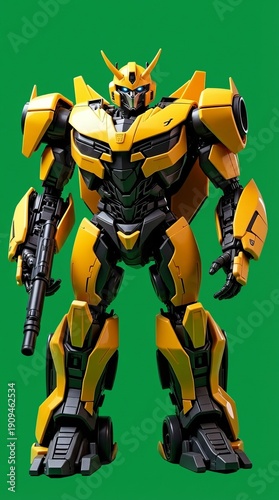 Bumblebee Transformer Robot Yellow Black Armor.