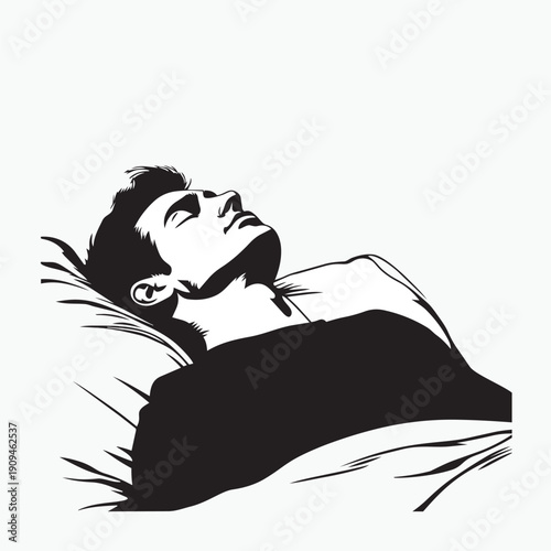 man sleeping on the bed