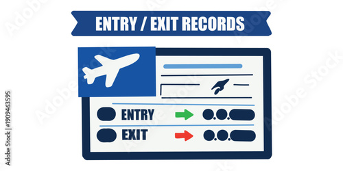 entry exit records interface integrated with biometric scanner