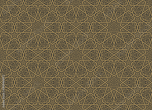 Seamless geometric pattern in authentic arabian style.