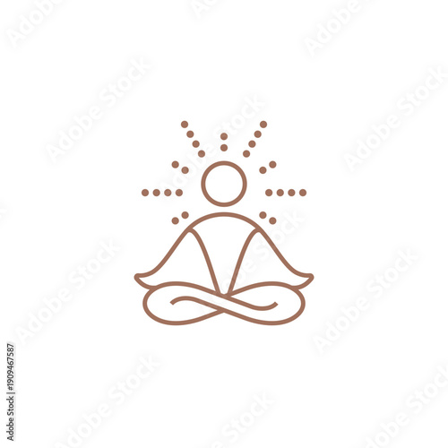 Slika na platnu Minimalist Yoga and Meditation Logo Bundle with Lotus Flower and Zen Wellness Sy