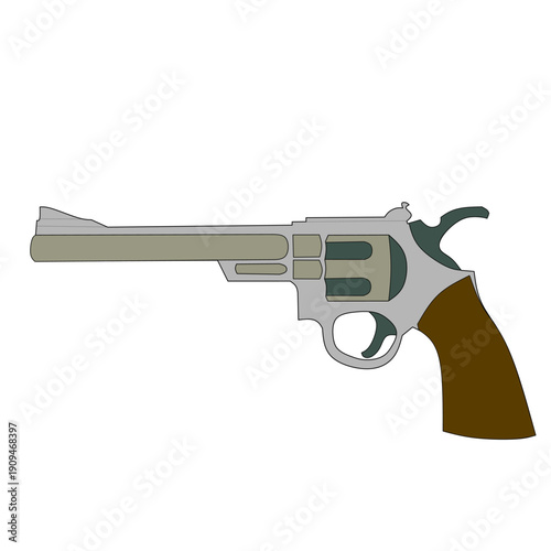 vector illustration of a deadly magnum firearm