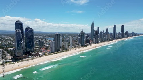 Aerial drone shot of the Gold Coast, Surfers Paradise