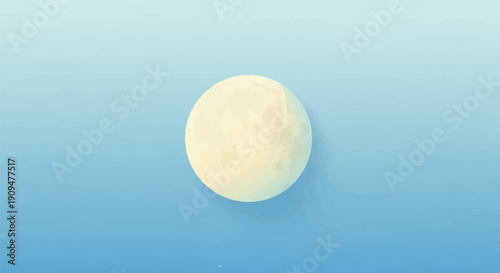 A stylized pale yellow moon hangs in a gradient blue sky