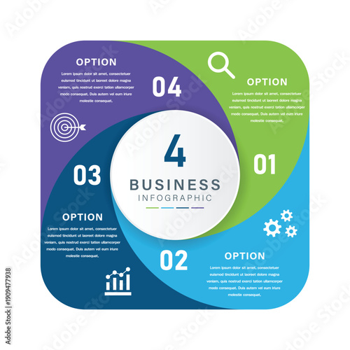 Quadrant 4 Option Business Infographic Template for Presentation
