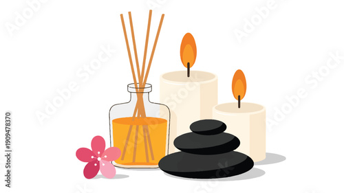 A minimalist spa-themed illustration on a white background (4)_traced