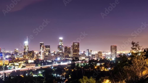 Wallpaper Mural Los Angeles Skyline at Night - A Stunning Urban Landscape. Torontodigital.ca