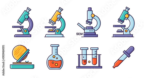 Illustration of scientific equipment used in laboratory experiments and research projects