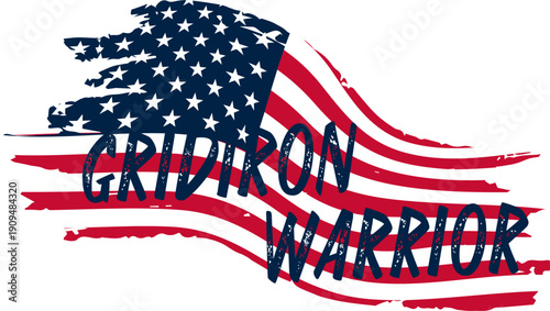 “Gridon Warrior” is a bold street art vector featuring a football Helmet, Ball and american flag in blue, red, and silver. This graffiti-style artwork combines sport energy with urban creativity,
