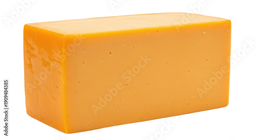 Fotografía Block of cheddar cheese isolated PNG, dairy product with smooth texture and shar