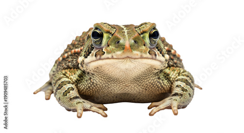 Tableau sur toile American toad isolated PNG on transparent background, amphibian with warty skin