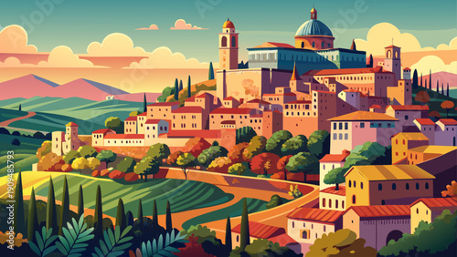 Very beautiful panoramic view of Urbino in Italy’s Marche region reveals Renaissance architecture, historic palaces, and timeless hilltop charm recognized as a UNESCO World Heritage Site.