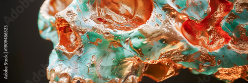 Random rendering of a colorful skull model showing various texture details and reflective surfaces