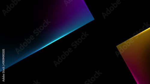 Blue, purple and orange glowing neon shapes abstract concept futuristic background. Technology geometric motion design. Video animation Ultra HD 4K 3840x2160